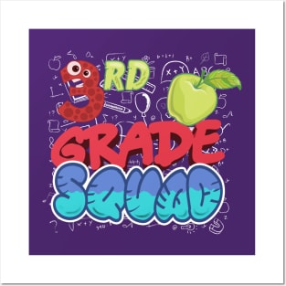 3rd Third Grade Squad Tee Back To School Class Of 2019 Graduation Gift Student Kids Preschool Teacher Shirt First Day Of School Gift Education Shirt Posters and Art